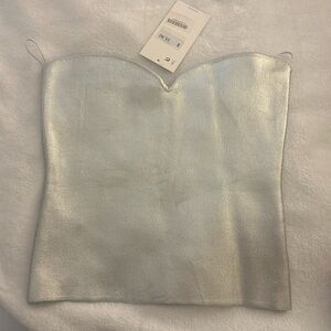 Strapless Silver Top